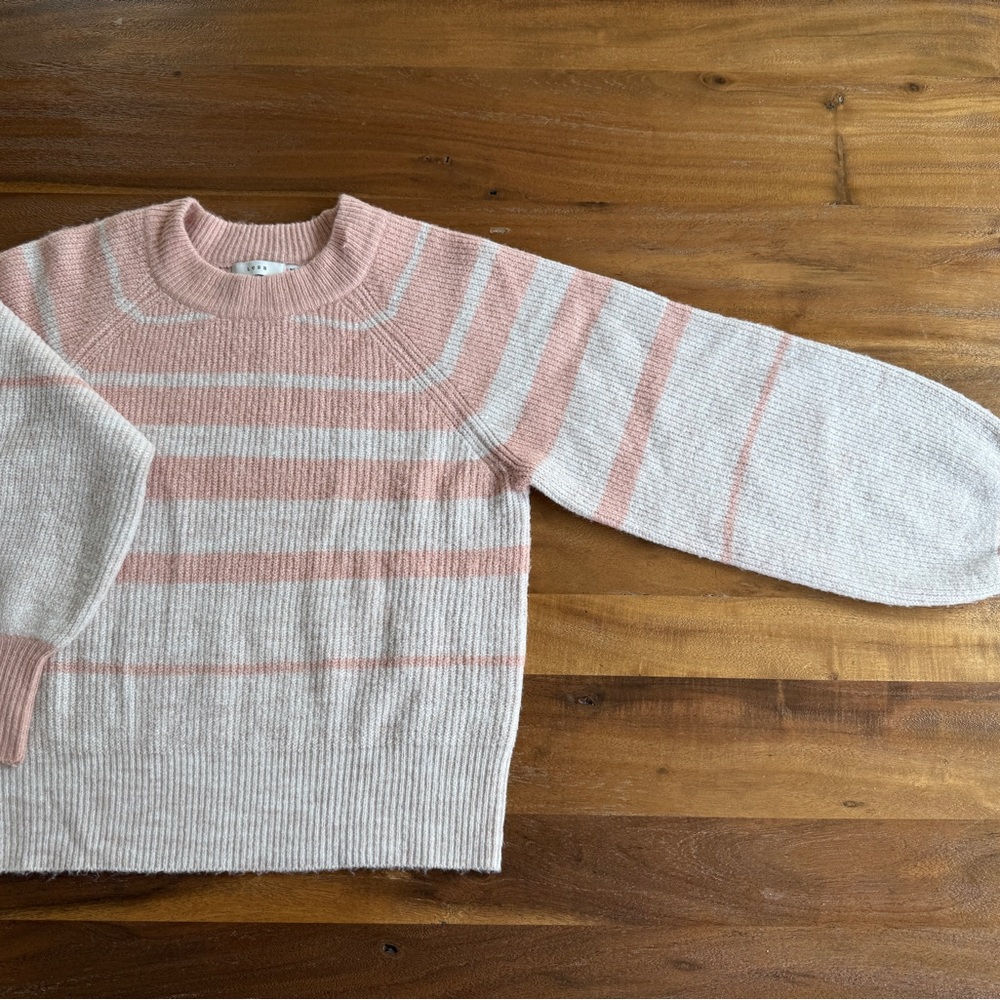 Striped Pink and White Women's Sweater